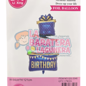 Globo "Happy birthday" Cuadrado con regalo