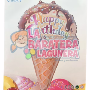 Globo “Happy birthday” forma de cono de nieve