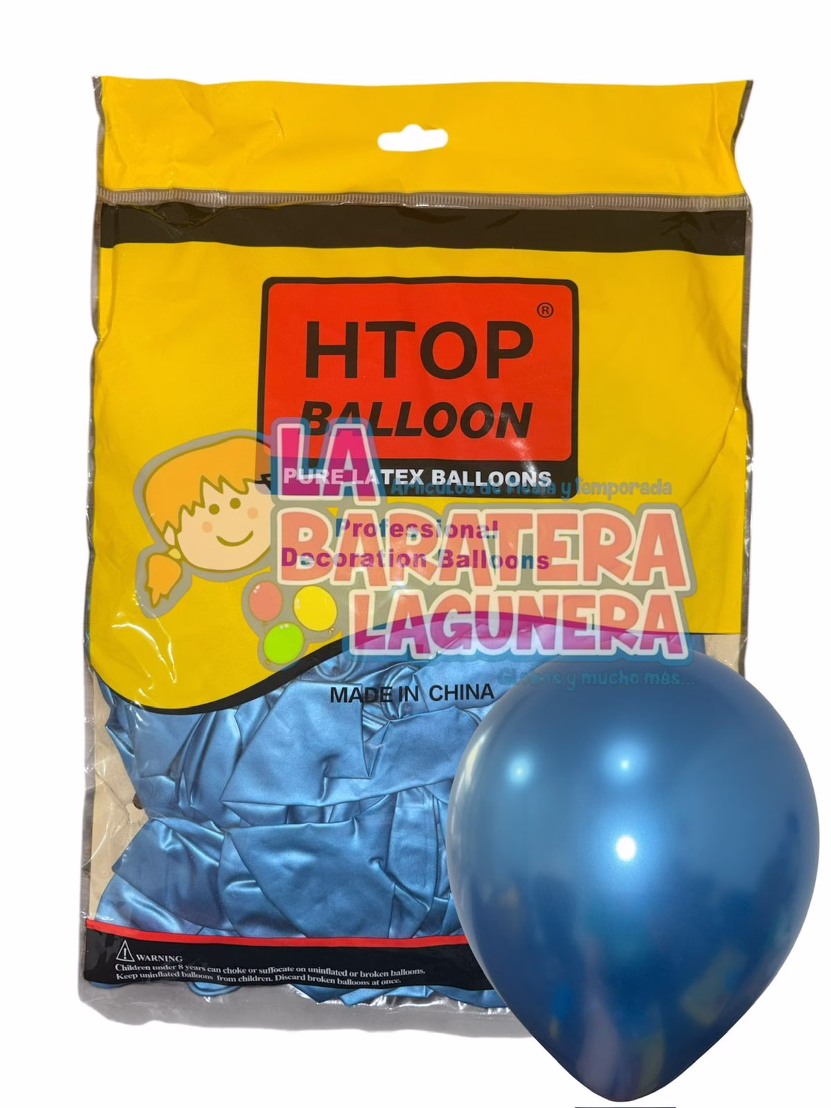 Globo látex UN-UW Azul cromado 12"