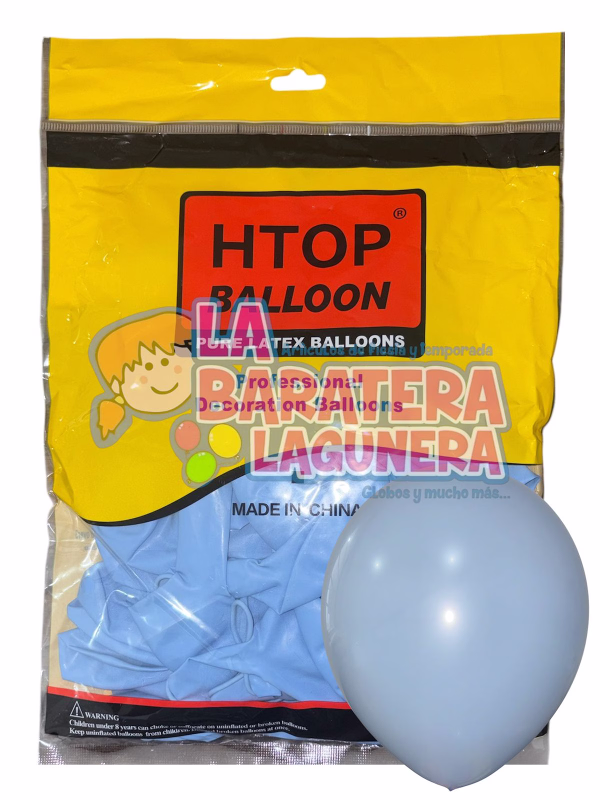 Globo látex UN-UW Azul macarron 12"