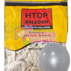 Globo látex UN-UW Blanco metalico 12"