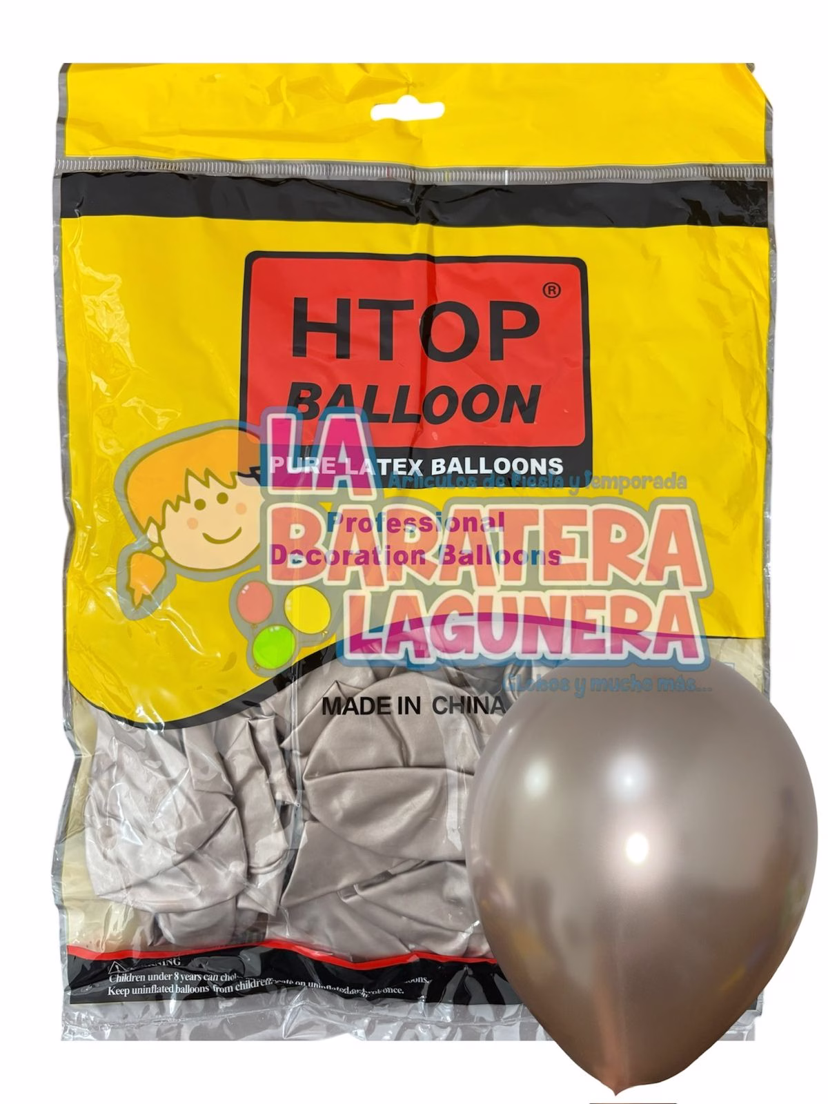 Globo látex UN-UW Champagne cromado 12"