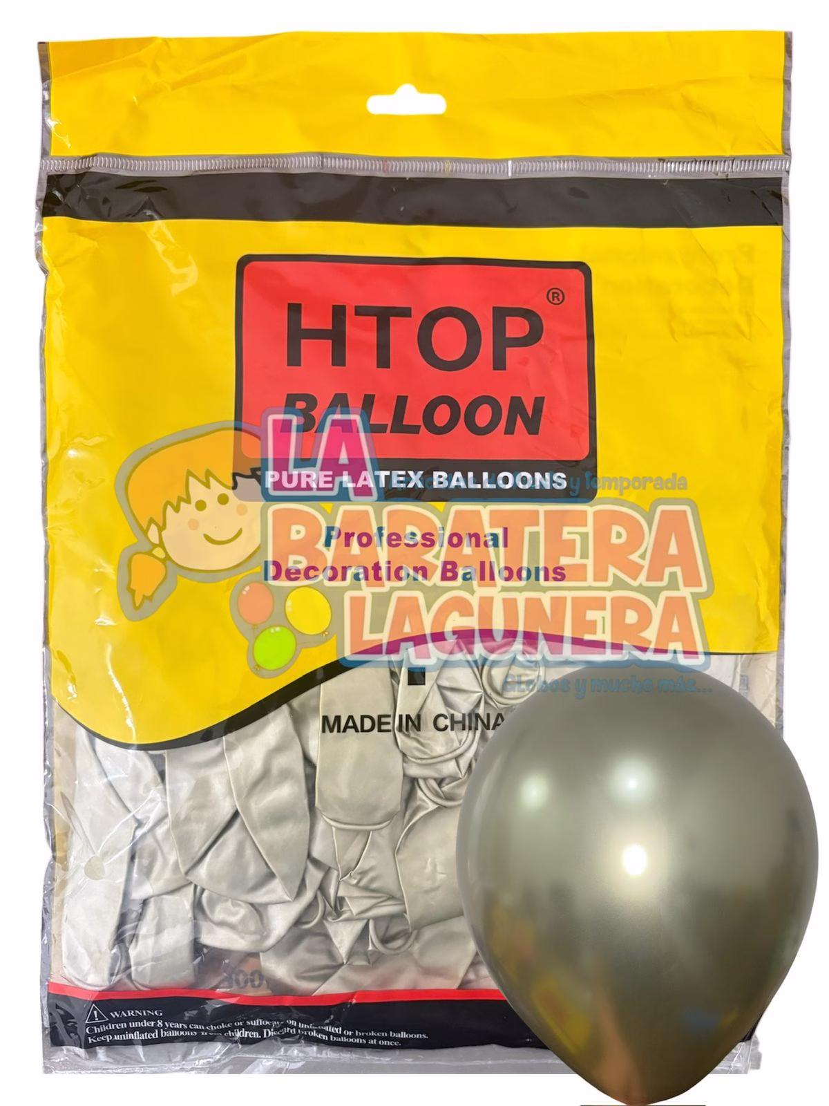 Globo látex UN-UW Arena dorado cromado 12"