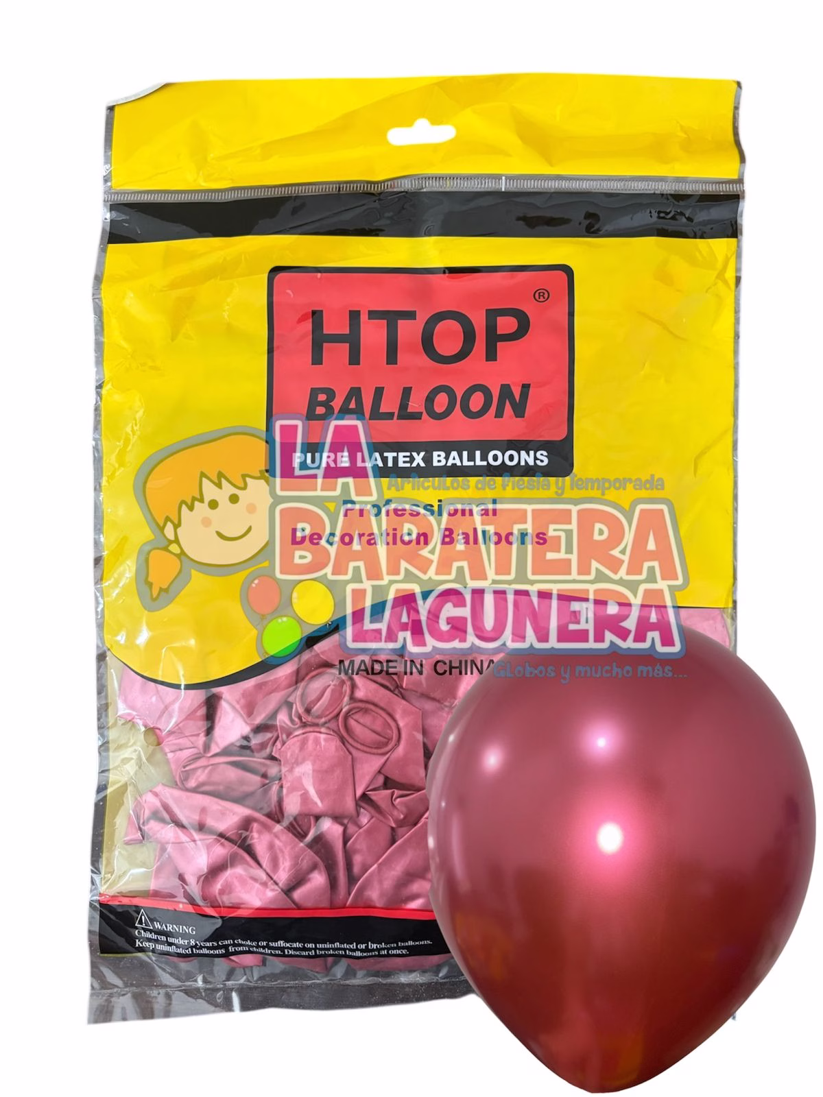 Globo látex UN-UW Granada cromado 12"