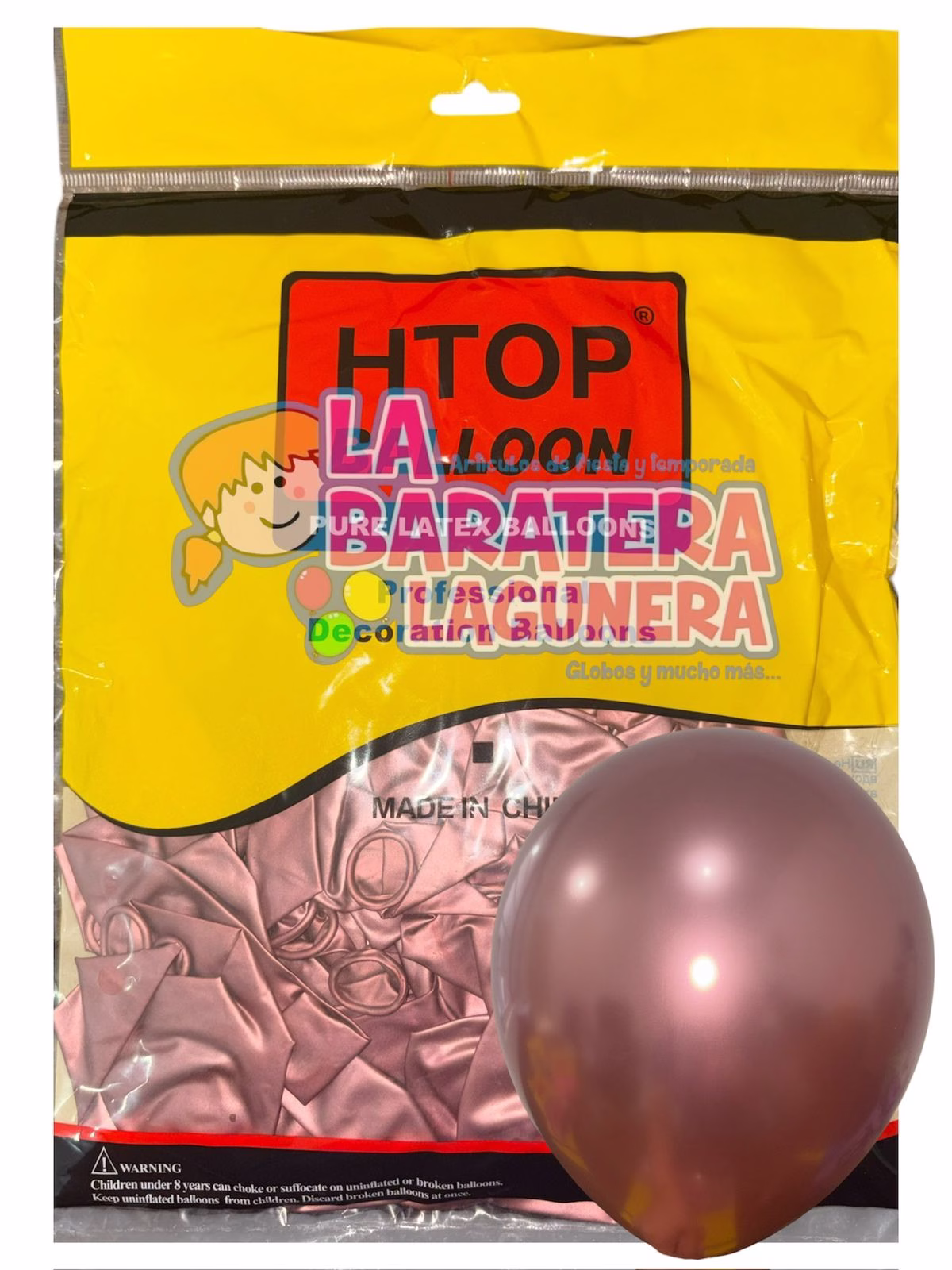 Globo látex UN-UW Oro rosa cromado 12"