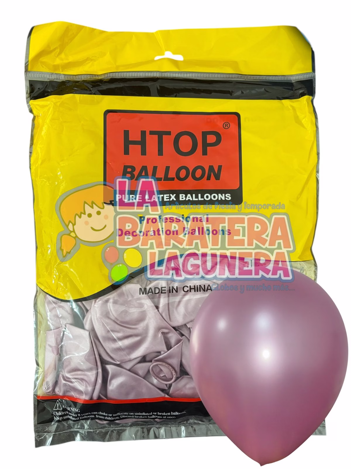 Globo látex UN-UW Rosa bebé cromado 12"