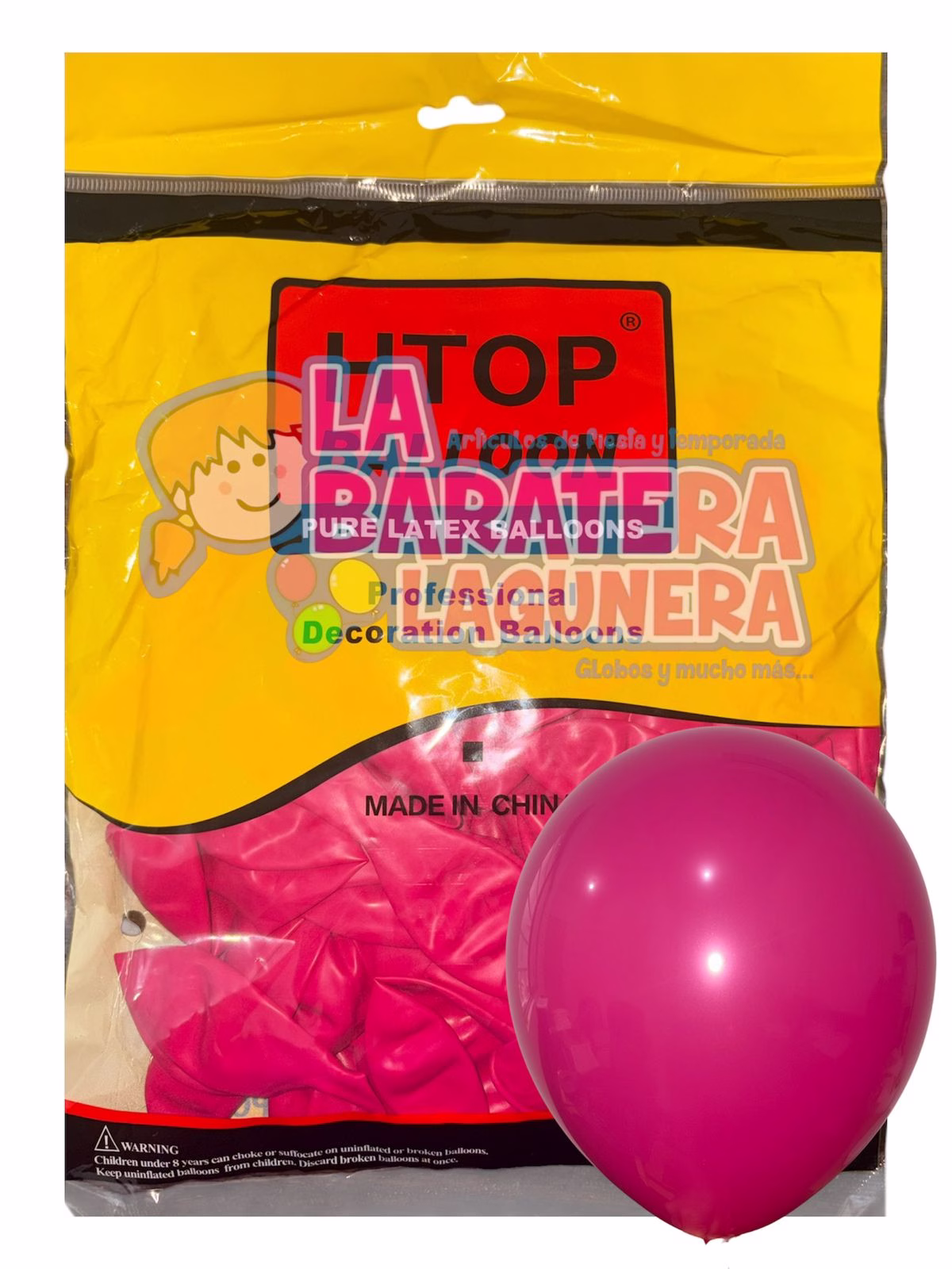 Globo látex UN-UW Rosa fucsia 12"