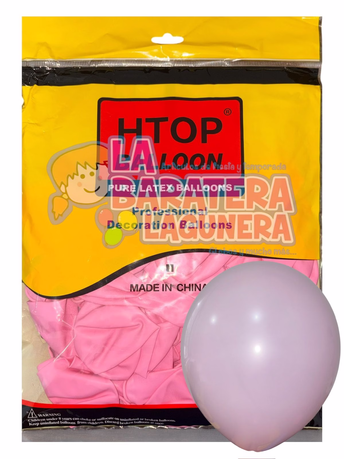 Globo látex UN-UW Rosa macarron 12"