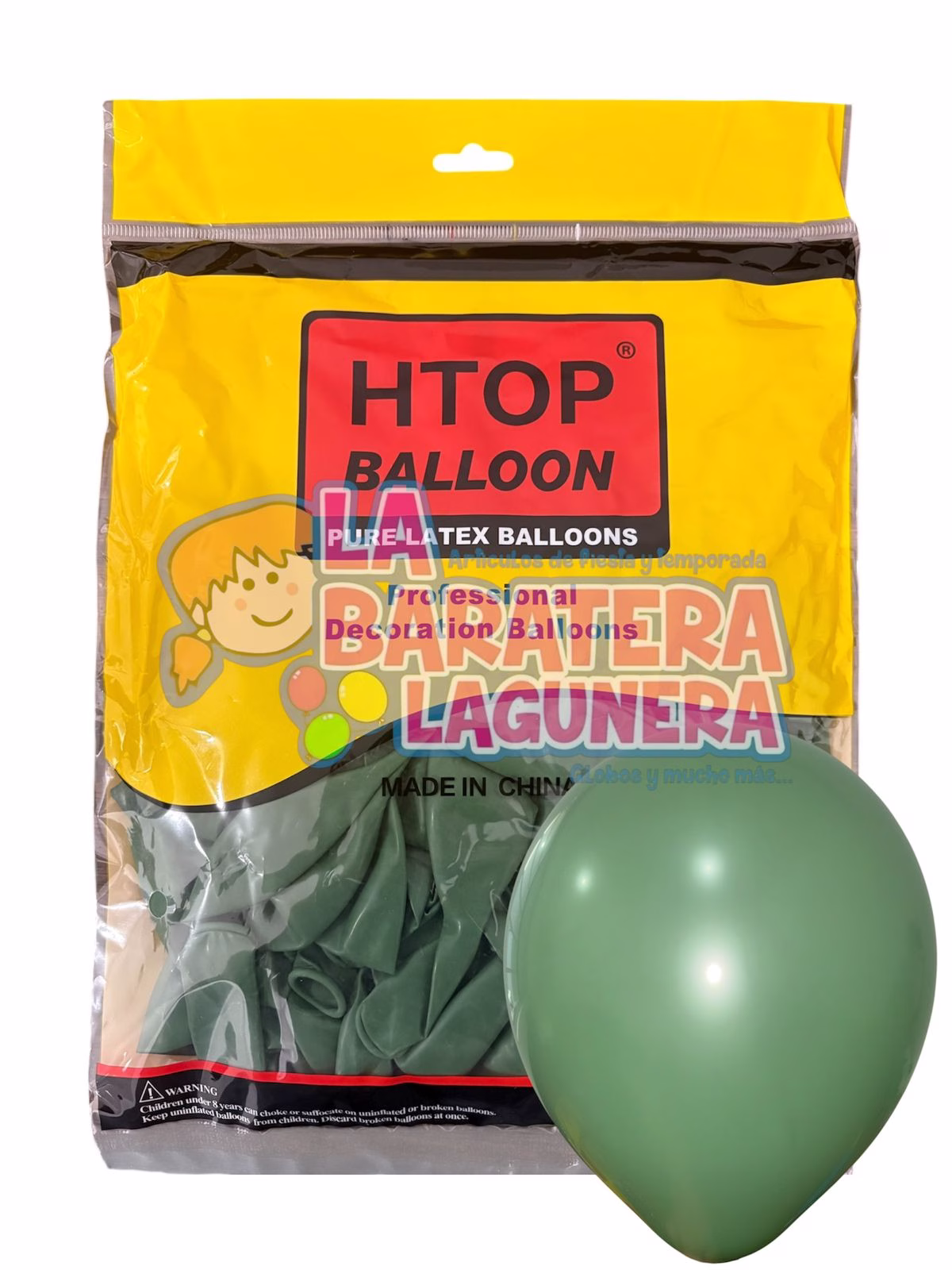 Globo látex UN-UW Verde aguacate 12"