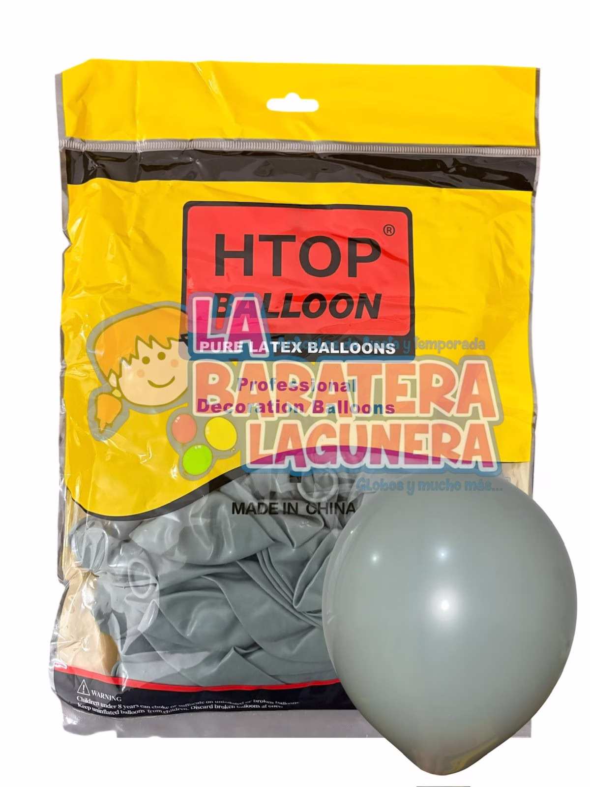 Globo látex UN-UW Verde grisáceo 12"