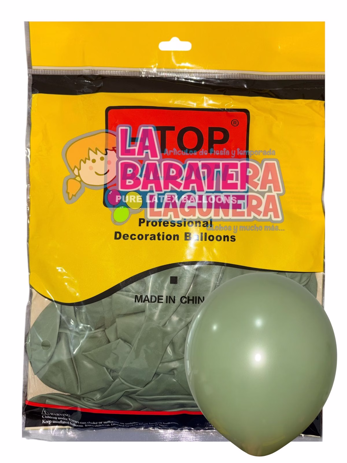 Globo látex UN-UW Verde hoja 12"