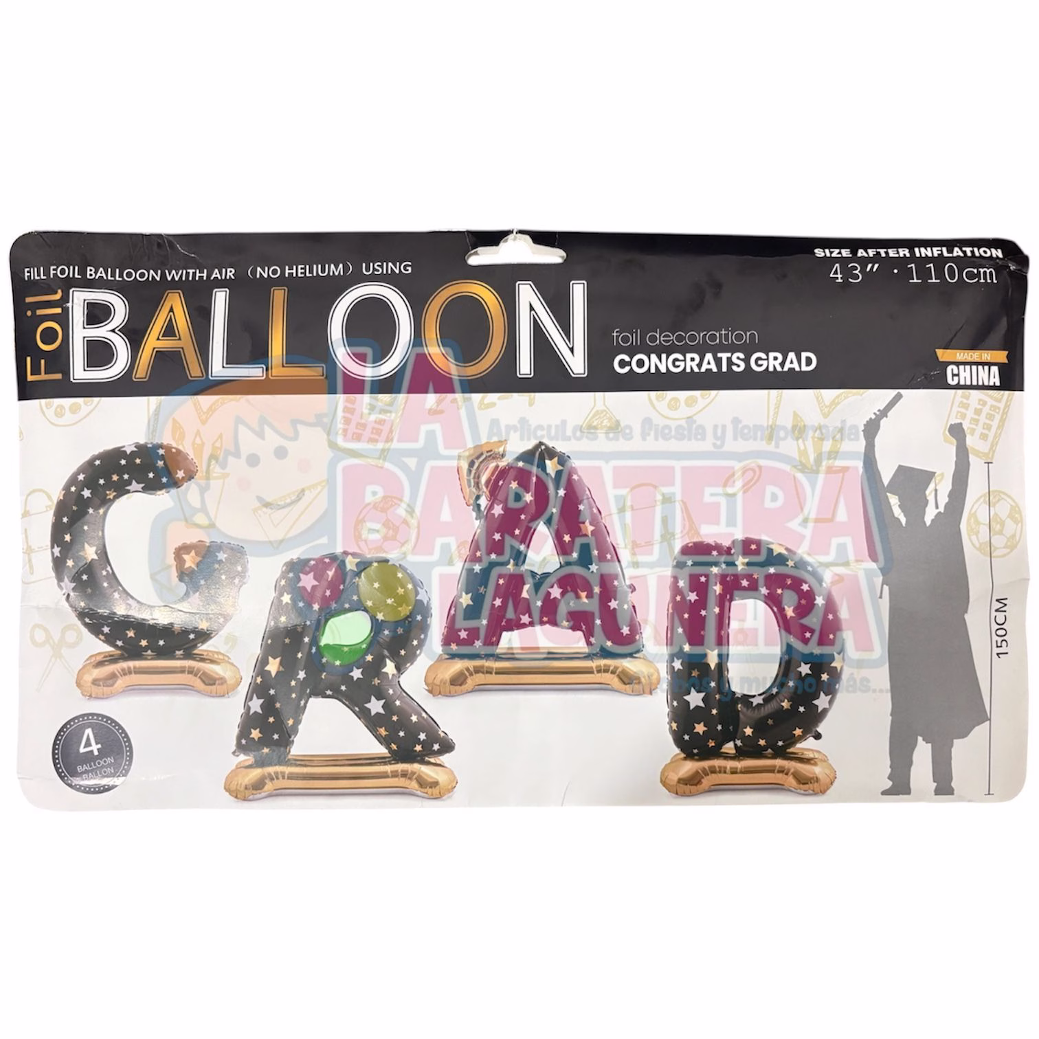 Globo de letras GRAD con base