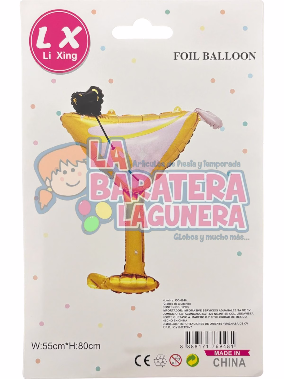 Globo metalico de copa martini