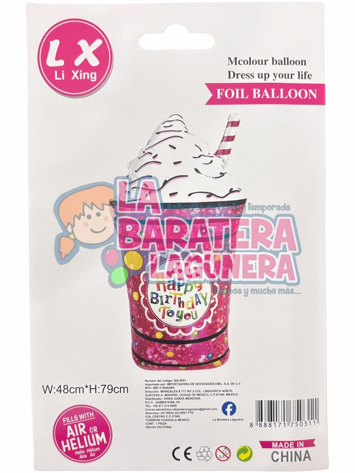 Globo metalico de helado