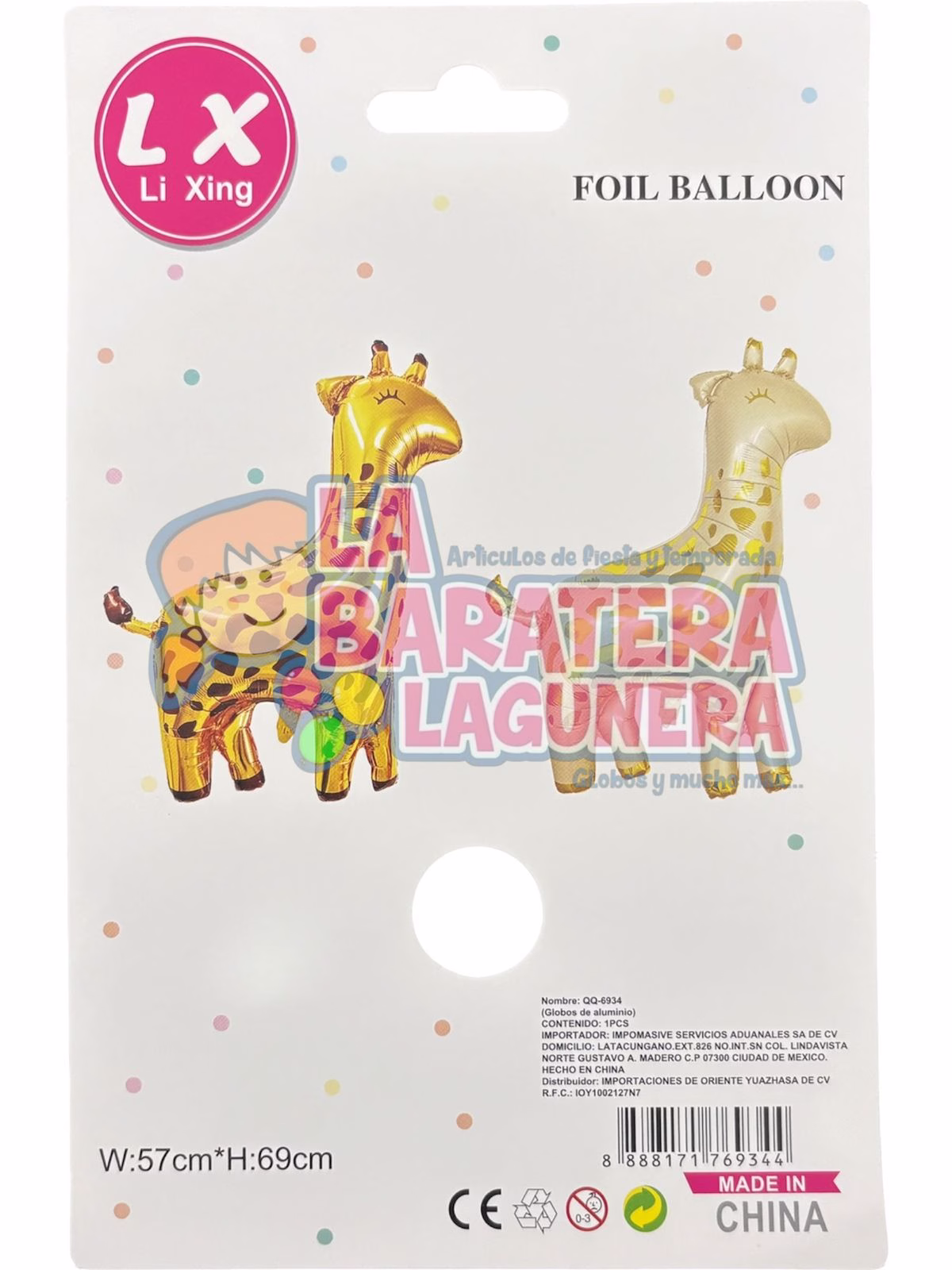 Globo metalico de jirafas