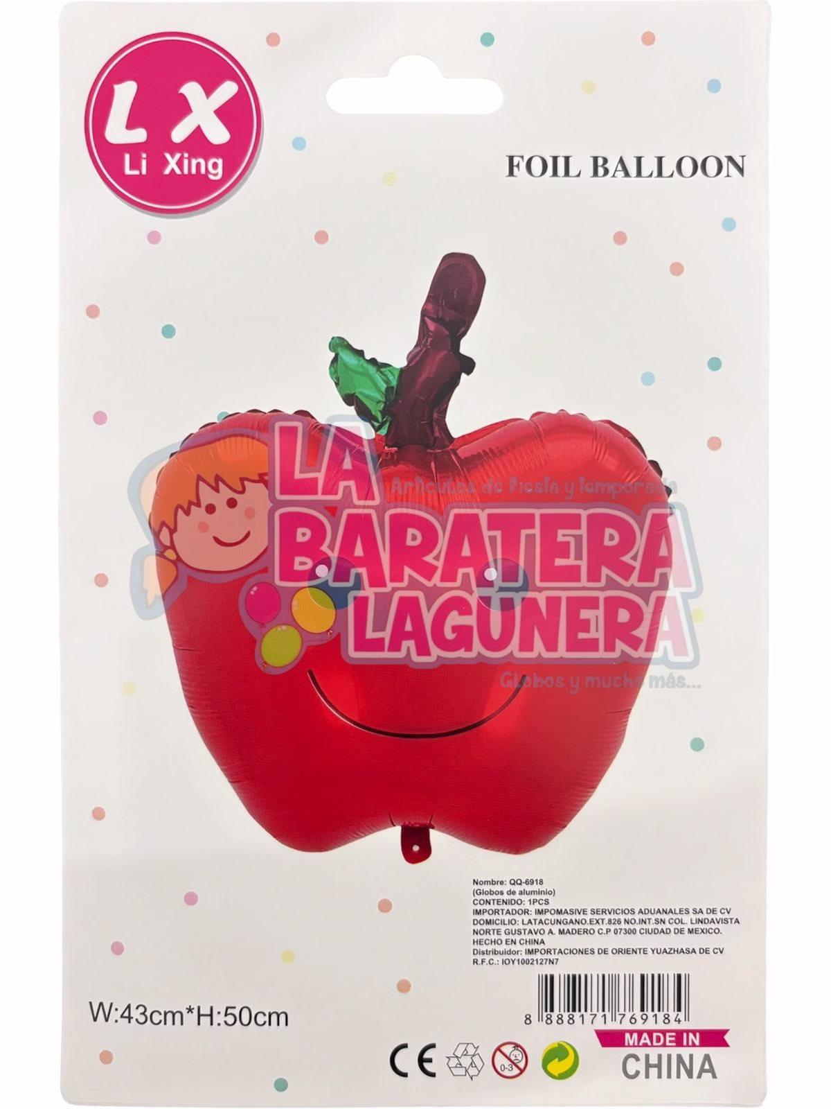 Globo metalico de manzana