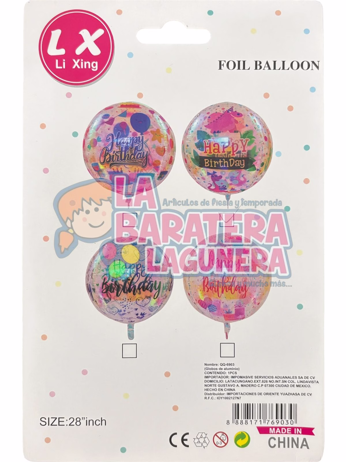 Globo metalico orbtz de 28" de cumpleaños
