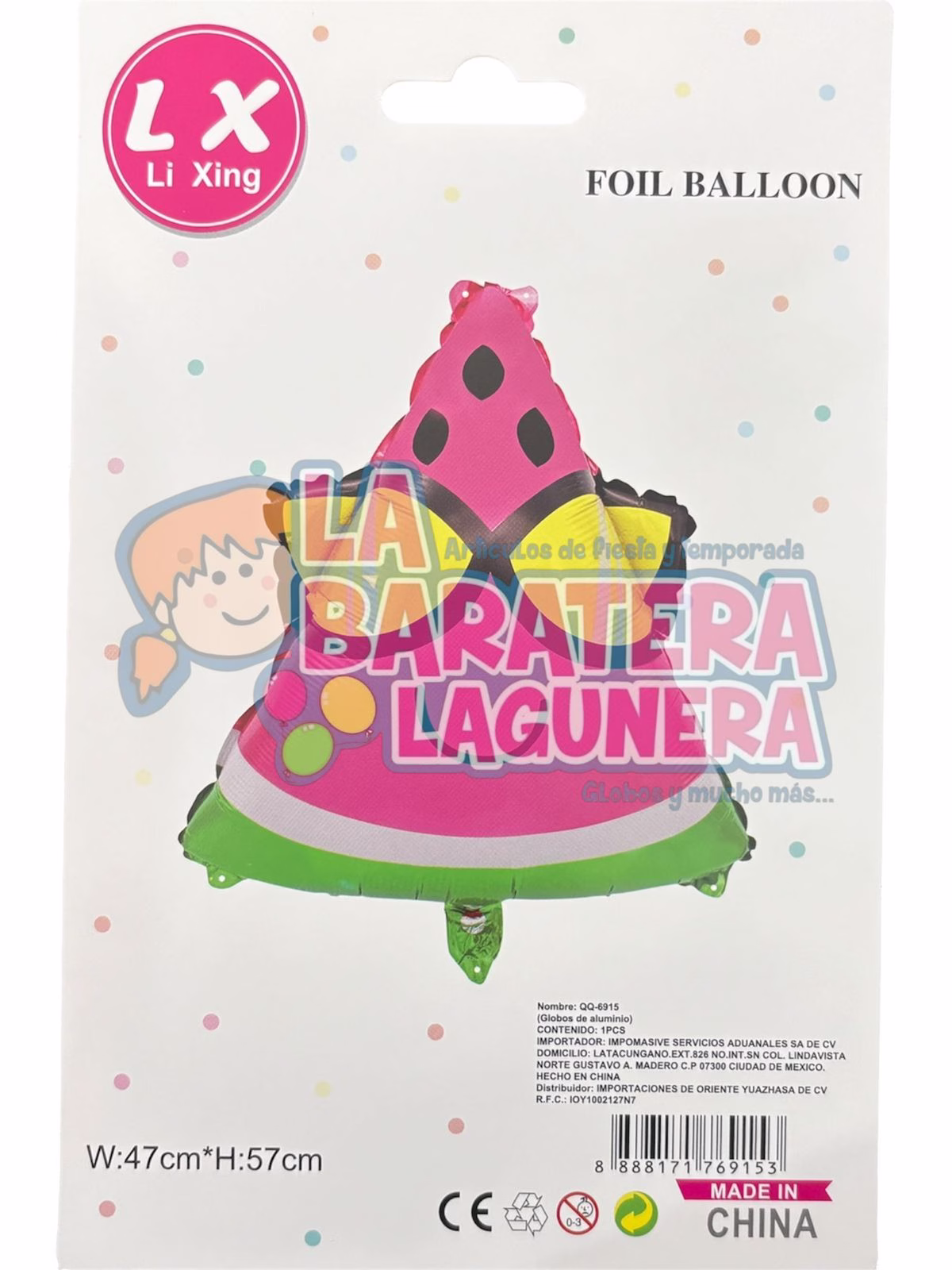 Globo metalico de sandia con lentes