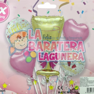 Set de Globos Copa Dorada Feliz Cumpleaños