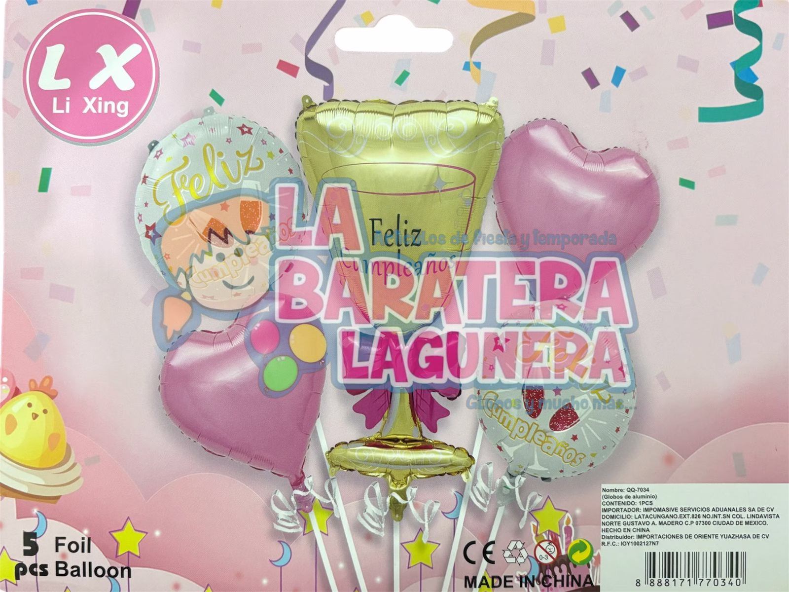 Set de Globos Copa Dorada Feliz Cumpleaños