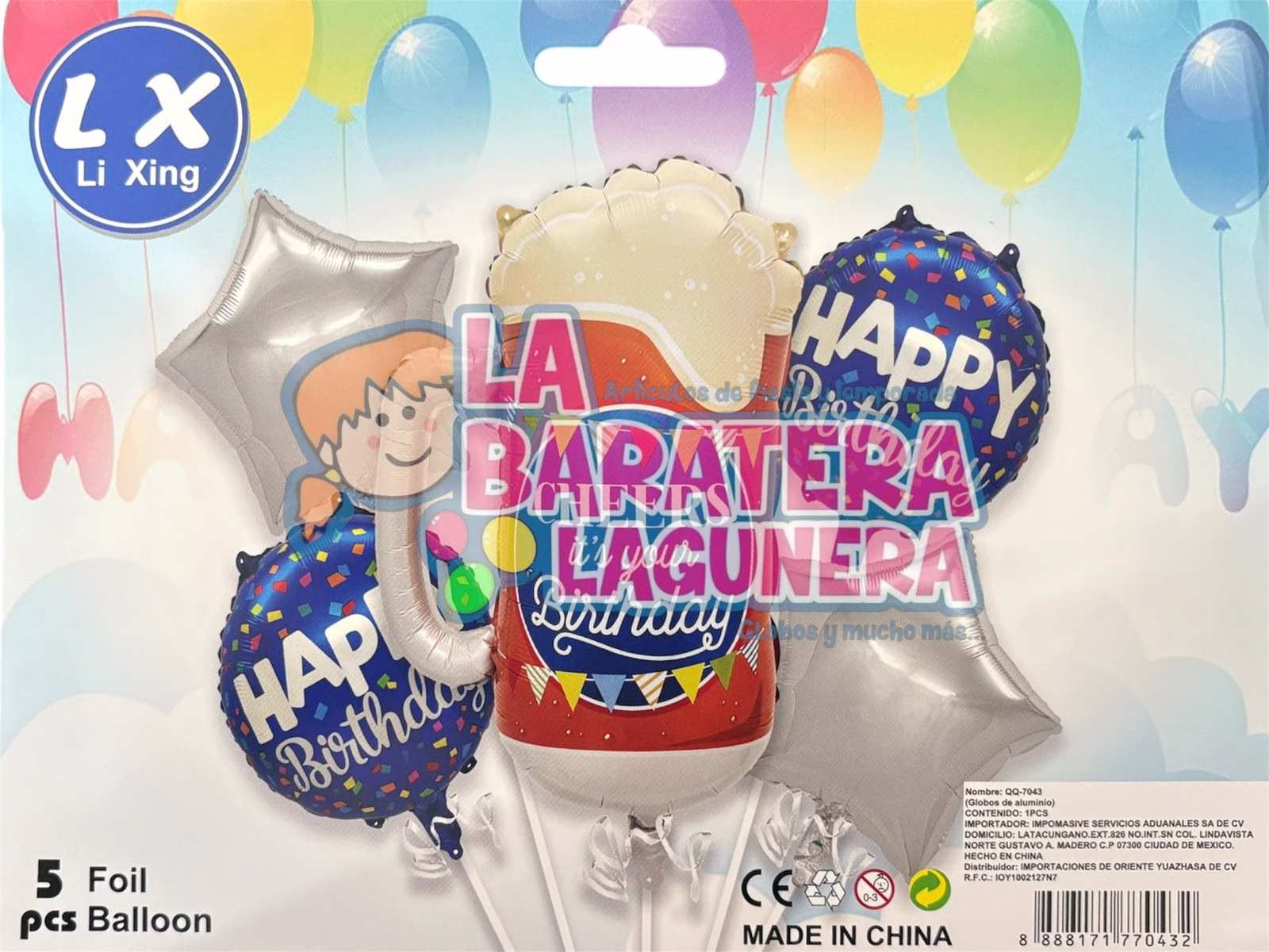 Set de Globos Cerveza Feliz Cumpleños