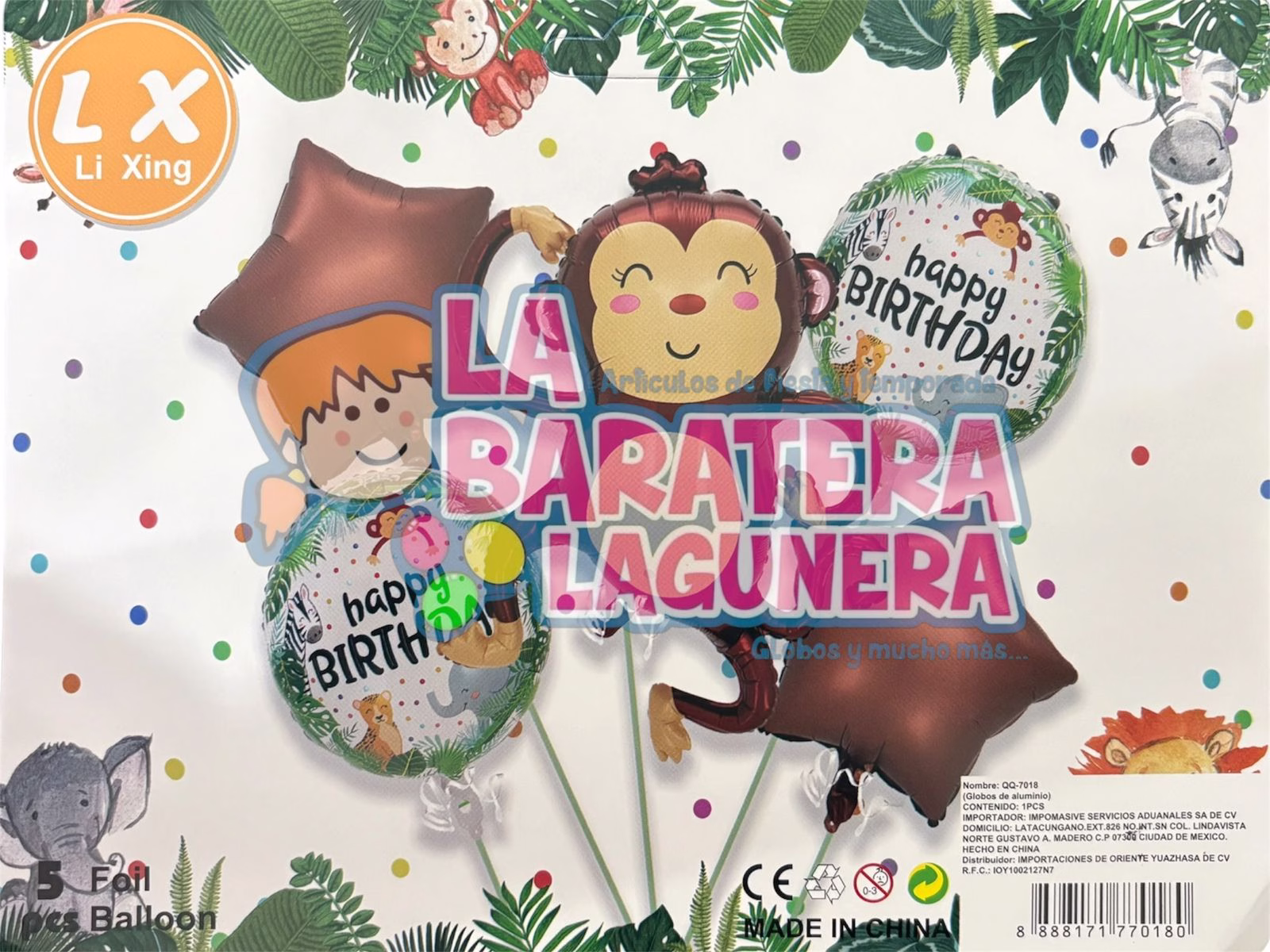 Set de Globos Chango Feliz Cumpleaños
