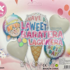 Set de Globos Helado Feliz Cumpleaños