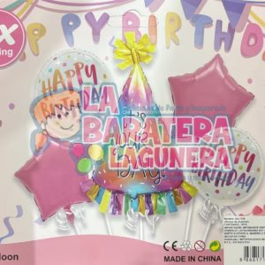Set de Globos Gorrito Feliz Cumpleaños