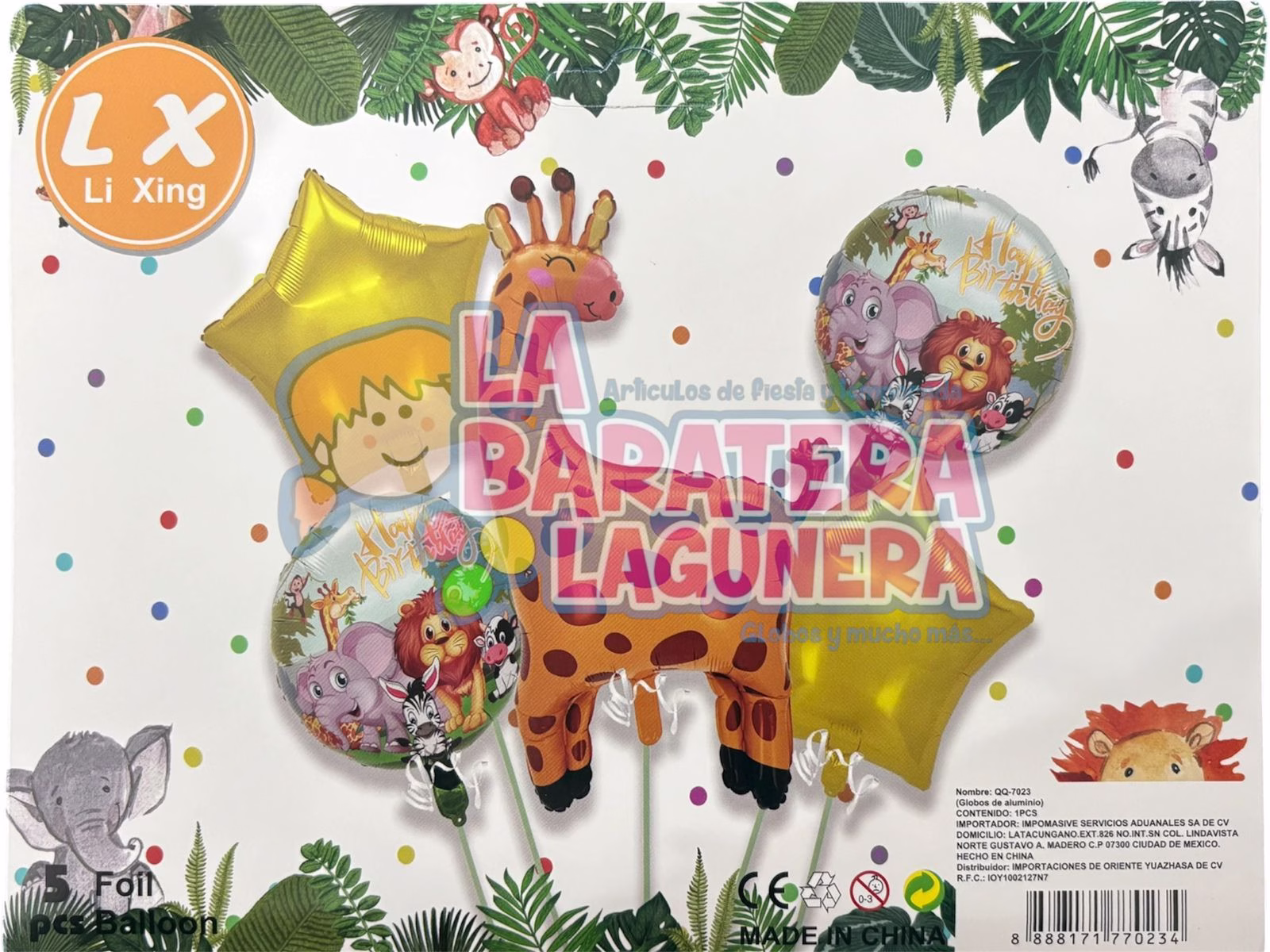 Set de Globos Jirafa Feliz Cumpleaños