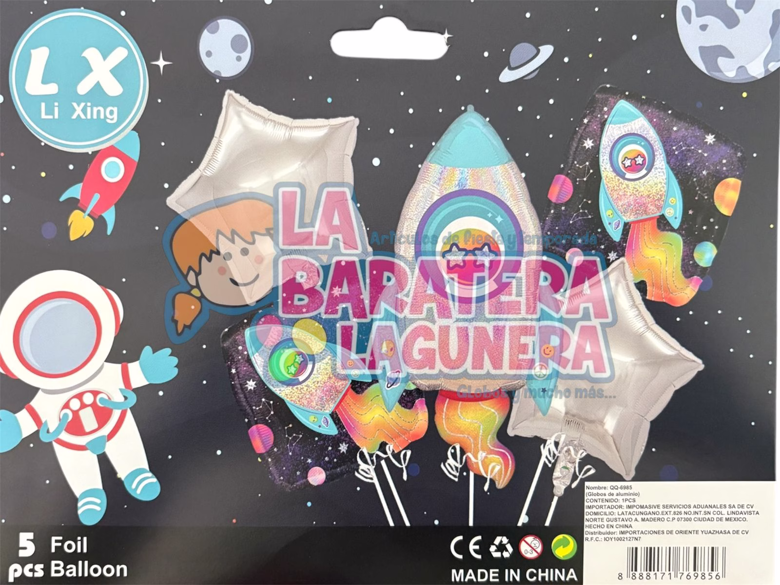 Set de Globos Cohete Feliz Cumpleaños