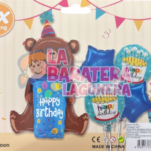 Set de Globos Oso Feliz Cumpleaños