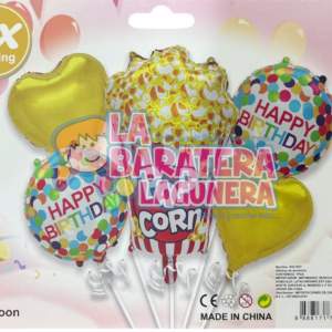 Set de Globos Palomitas Feliz Cumpleaños
