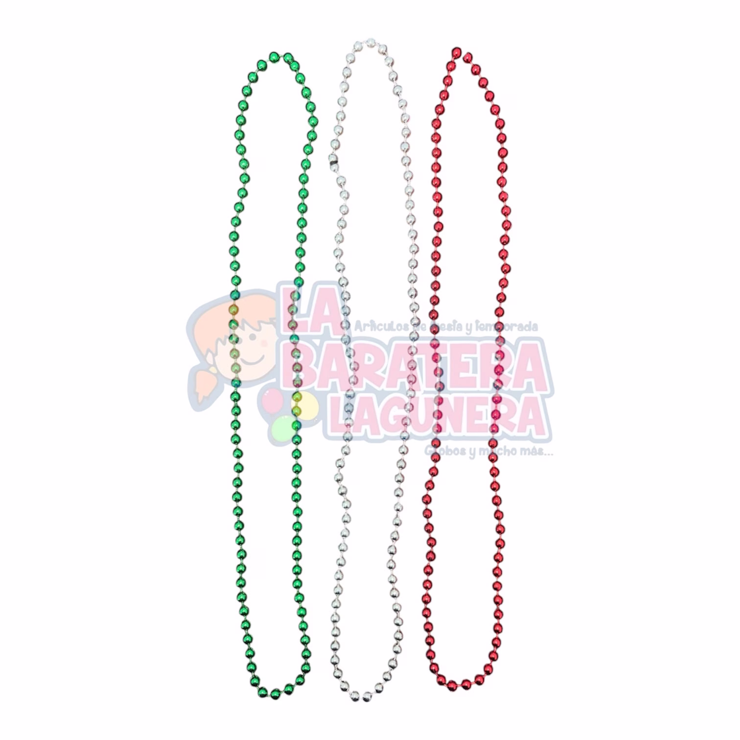 Collar de bolitas tricolor