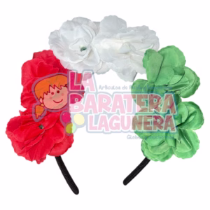 Diadema de flores tricolor