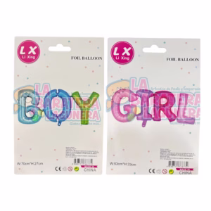 Globo boy girl de colores empaque individual
