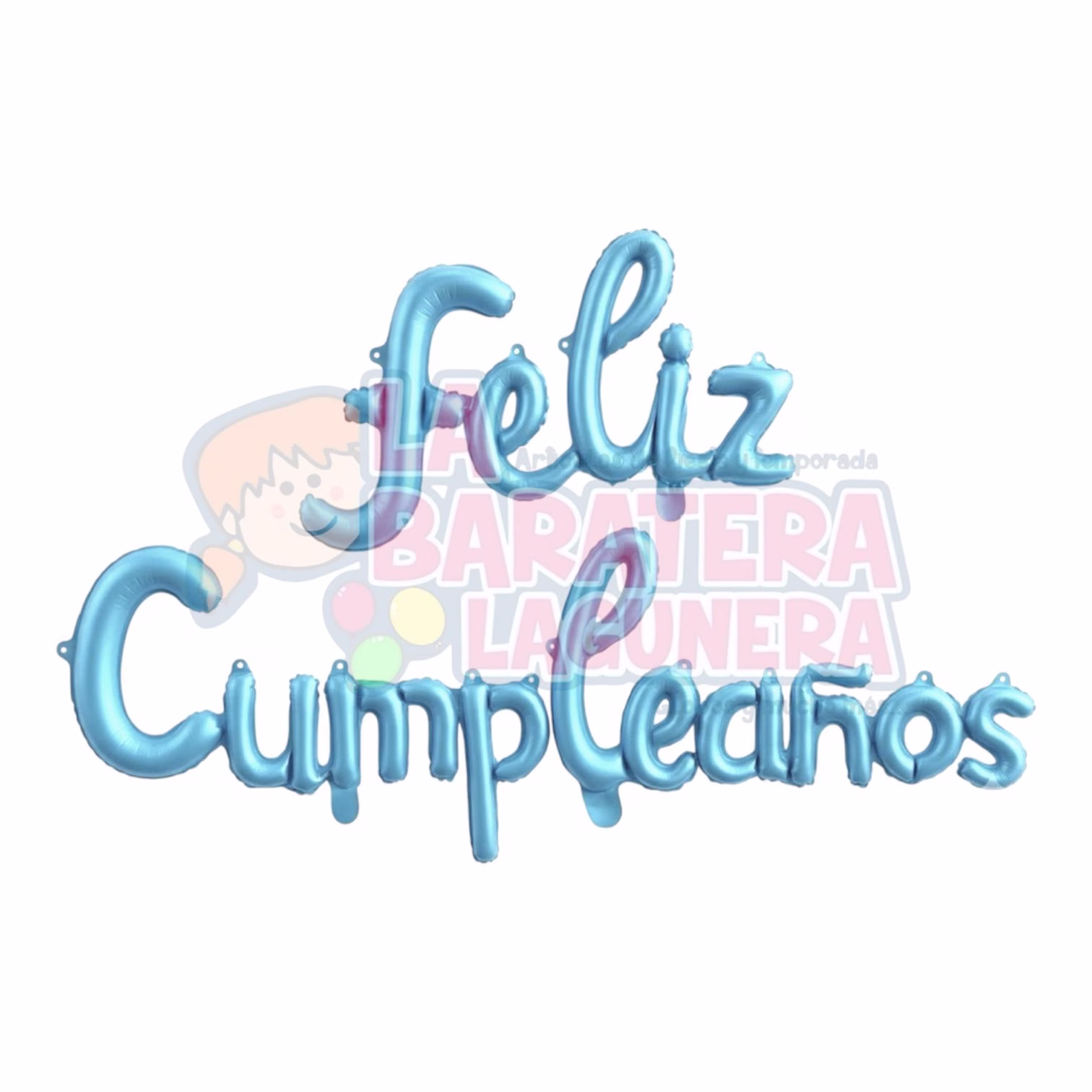 Globo de letras "feliz cumpleaños" azul cielo