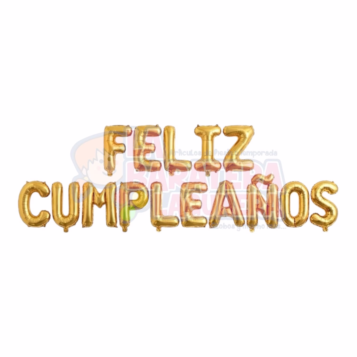 Globo de letras "Feliz Cumpleaños" dorado