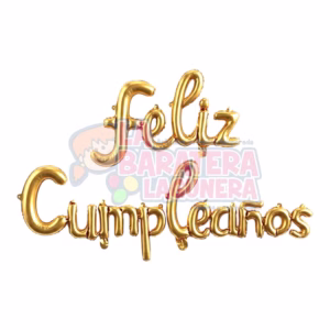 Globo de letras "feliz cumpleaños" dorado