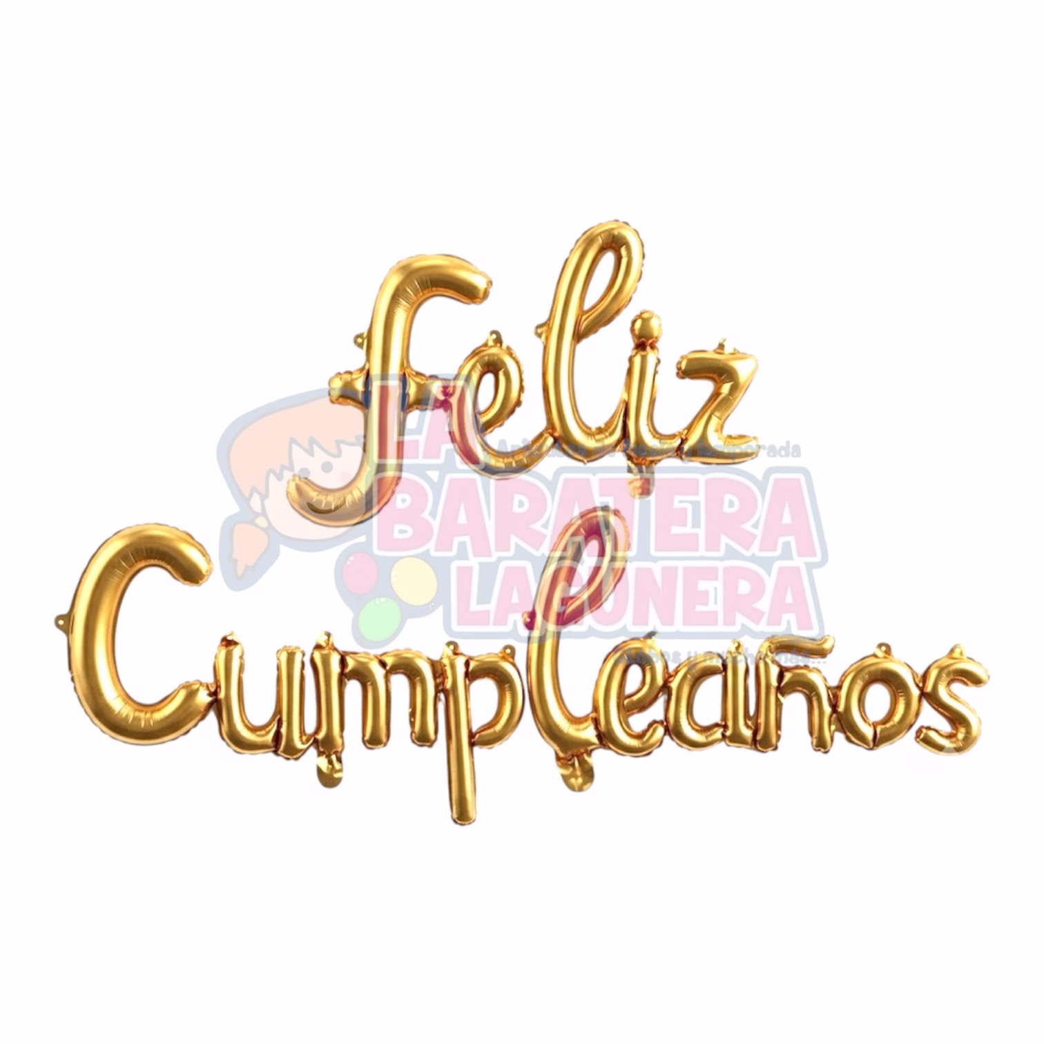 Globo de letras "feliz cumpleaños" dorado