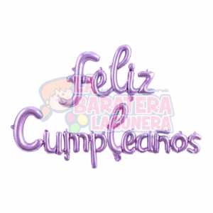 Globo de letras "feliz cumpleaños" lila