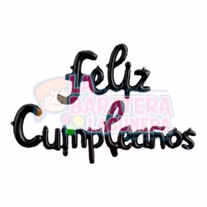 Globo de letras "feliz cumpleaños" negro