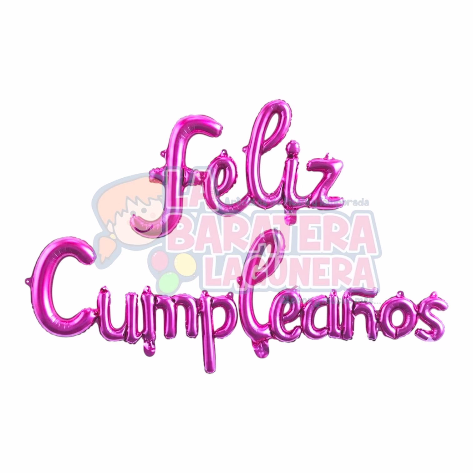 Globo de letras "feliz cumpleaños" rosa fiusha