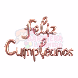 Globo de letras "feliz cumpleaños" rosa gold