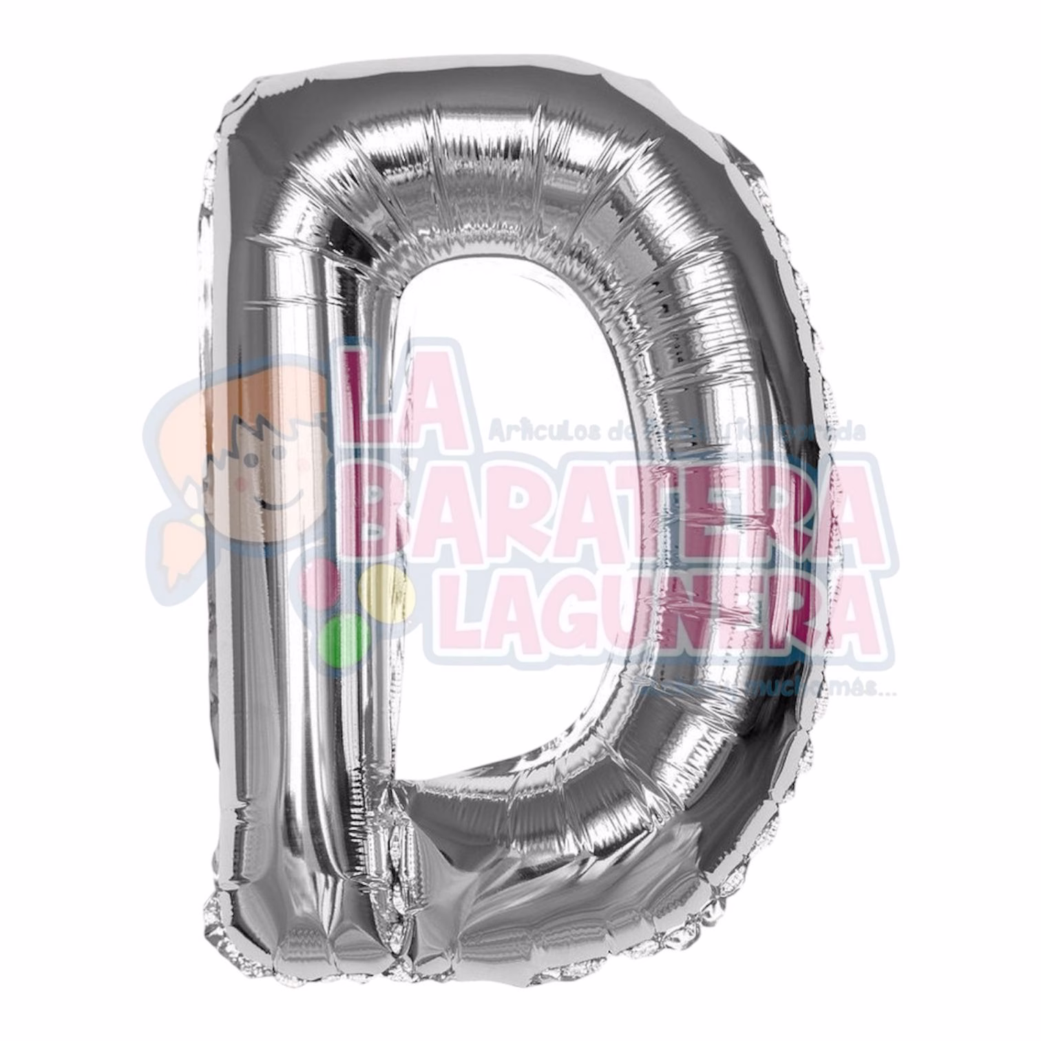Globo metalico letra "D" plata tamaño 16"