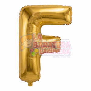 Globo metalico letra "F" dorado tamaño 16"
