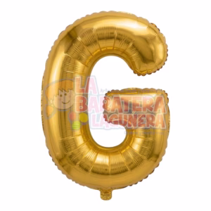 Globo metalico letra "G" dorado tamaño 16"