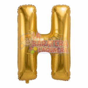 Globo metalico letra "H" dorado tamaño 16"