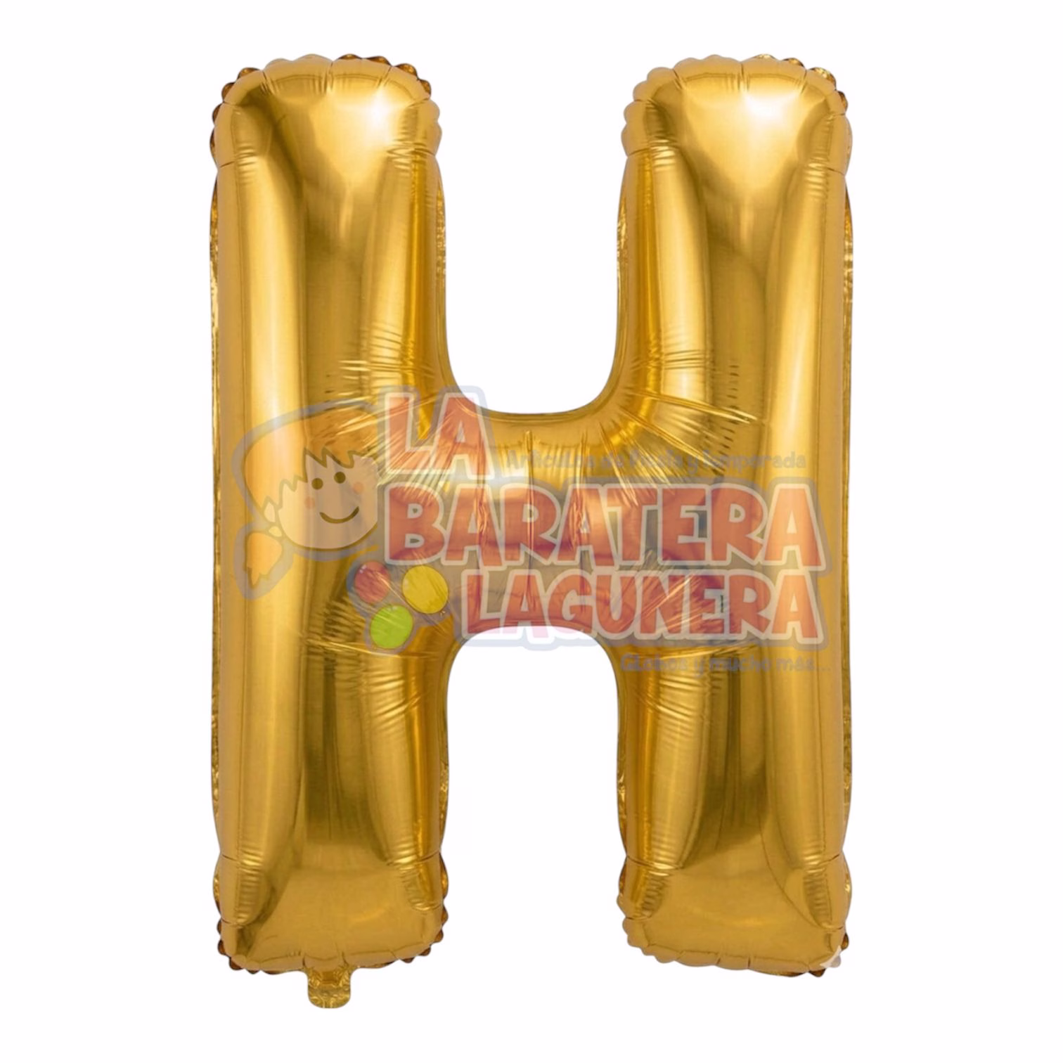 Globo metalico letra "H" dorado tamaño 16"