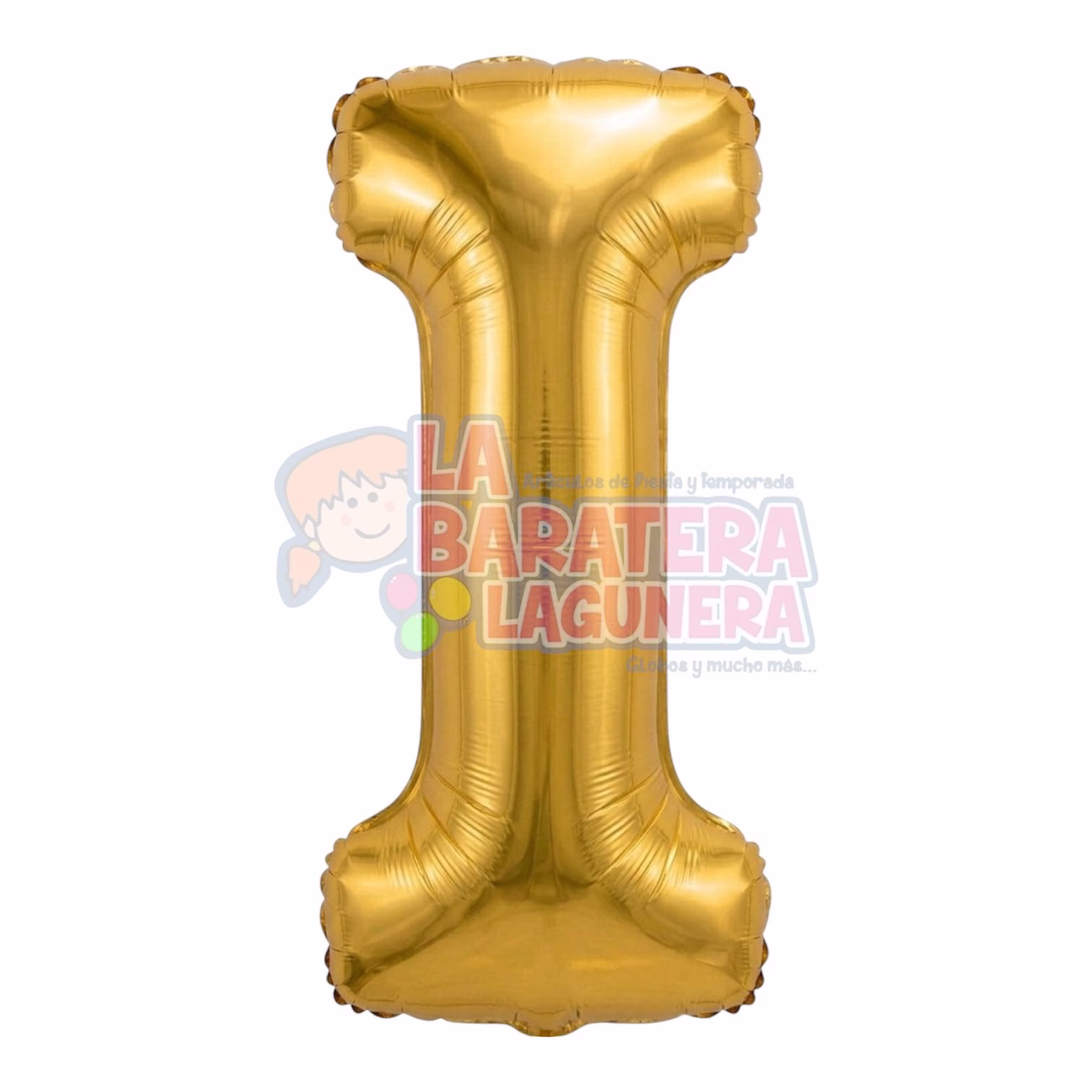Globo metalico letra "I" dorado tamaño 16"