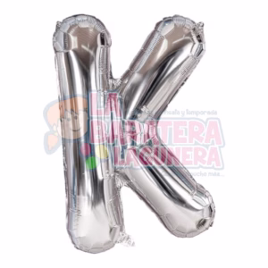 Globo metalico letra "K" plata tamaño 16"